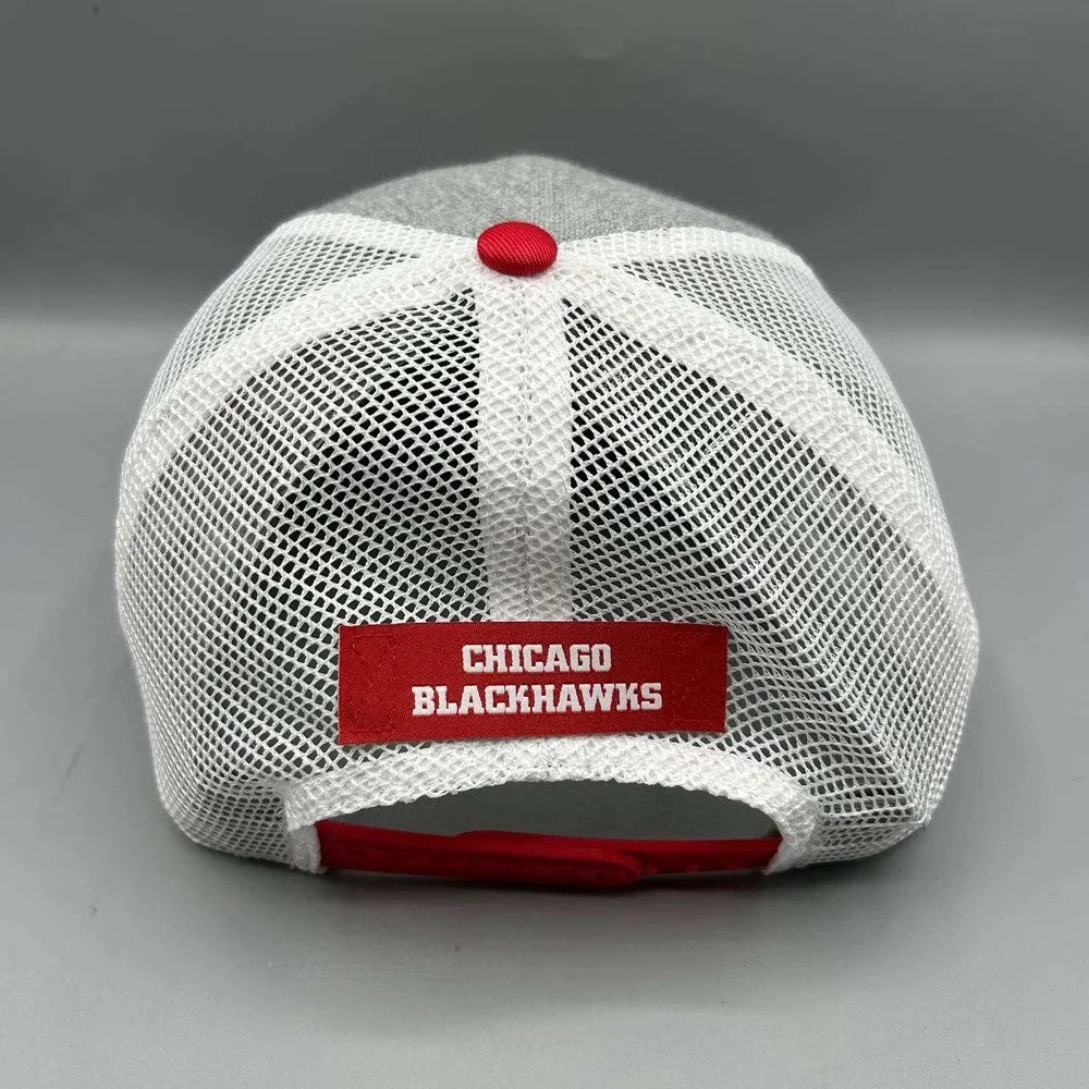 Chicago Blackhawks Trucker Hat Men Gray NHL Fanatics Snap Back Cap Cotton New
